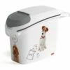 CURVER Conteneur à Croquettes Pour Chien - 6kg / 15L - Rangement Hermétique Anti-Odeurs Pour Nourriture Pour Chiens - Avec Poignée De Transport - Blanc - Gris