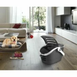CURVER Panier De Transport Pour Animaux De Compagnie - Fermeture Sécurisée - Jusqu'à 10 Kg - 53,3x38,7x33,3 Cm - Anthracite - Gris -Promos Curver Magasin 12240967 3