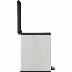 CURVER Slim Bin - Poubelle Rectangulaire à Pédale, 25L - Fermeture Douce - Aspect Métal - Pour Cuisine, Bureau, Salle De Bain - 39,3 X 25 X 45,4 Cm -Gris -Recyclé - Gris -Promos Curver Magasin 19322930 3