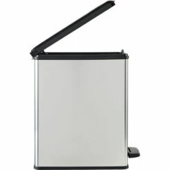 CURVER Slim Bin - Poubelle Rectangulaire à Pédale, 25L - Fermeture Douce - Aspect Métal - Pour Cuisine, Bureau, Salle De Bain - 39,3 X 25 X 45,4 Cm -Gris -Recyclé - Gris -Promos Curver Magasin 19322930 4