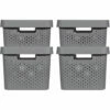 CURVER | 4 Bacs De Rangement Infinity 2x(11L+17L) + Couvercles , Gris Anthracite, Plastique Recyclé - Gris