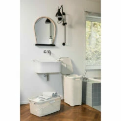 CURVER Coffre à Linge 60L Et Panier à Linge 45L Style - Bac à Linge Sale Avec Couvercle - Aspect Rotin Texturé, Bonne Aération - Poignées Ergonomiques - Pour Salle De Bain Ou Buanderie - Anthracite - Gris -Promos Curver Magasin 19353727 3