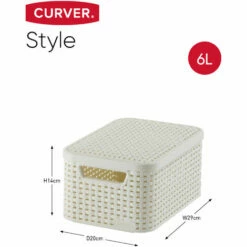 CURVER Lot De 3 Bacs De Rangement STYLE L M S + Couvercles, Blanc, Plastique - Gris -Promos Curver Magasin 19353735 3