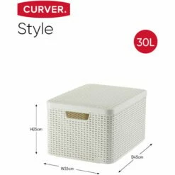 CURVER Lot De 3 Bacs De Rangement STYLE L M S + Couvercles, Blanc, Plastique - Gris -Promos Curver Magasin 19353735 4