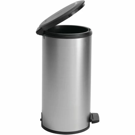 Curver Decobin Poubelle À Pédale Ronde 30L Argent Métallique - Argent Métallique 1 Curver Decobin Poubelle À Pédale Ronde 30L Argent Métallique - Argent Métallique