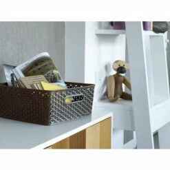 Panier à Linge 13Lt Brown Ratan Vintage Mystyle Curver -Promos Curver Magasin 32670771 5