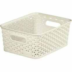 Panier De Rangement Pour Vêtements 8Lt White Ratan Vintage Mystyle Curver