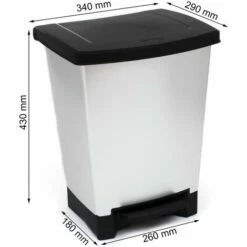 Poubelle De Recyclage Avec Pédale 2 Compartiments 25Lt Plastique Gris Argenté Curver Plastique -Promos Curver Magasin 32672855 3