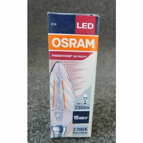 Ampoule LED Filament 2W 2700K 230lm Culot E14 Ø 35x99mm Non-dimmable LED Retrofit OSRAM LEDVANCE 941793 1 Ampoule LED Filament 2W 2700K 230lm Culot E14 Ø 35x99mm Non-dimmable LED Retrofit OSRAM LEDVANCE 941793
