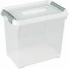 CURVER Boîte De Rangement Handy Plus 9L - Boîte De Rangement Multifonction - Pour Chambre, Bureau, Garage, Cabanon, Buanderie - Fermeture Rapide à Poignées - 29,4 X 19,4 X 25,4 Cm - Transparent