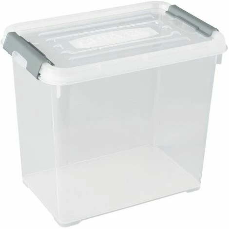CURVER Boîte De Rangement Handy Plus 9L - Boîte De Rangement Multifonction - Pour Chambre, Bureau, Garage, Cabanon, Buanderie - Fermeture Rapide à Poignées - 29,4 X 19,4 X 25,4 Cm - Transparent 1 CURVER Boîte De Rangement Handy Plus 9L - Boîte De Rangement Multifonction - Pour Chambre, Bureau, Garage, Cabanon, Buanderie - Fermeture Rapide à Poignées - 29,4 X 19,4 X 25,4 Cm - Transparent
