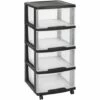 Système À Tiroirs + Roulettes Curver Essentials 4x20L Noir/transparent
