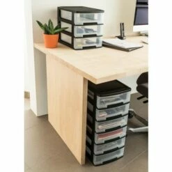 Cube à Tiroirs Pour Bureau Babel A4 3x5 L Noir Et Transparent Curver - Black And Transparent -Promos Curver Magasin 71595561 3