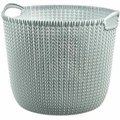Panier De Rangement Knit Rond L 30 L Bleu Brumeux Curver - Blue